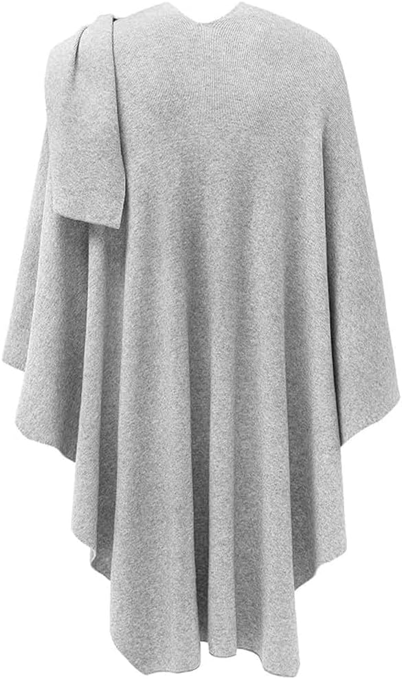Lifetooler Frauen Poncho Damen Open Front Winterstrickjacke Lady Wendeumhang Bedruckte übergrosse Um