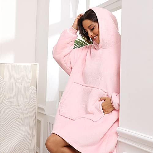 Sendowtek Übergrosse Hoodie Decke Damen Oversized, Sherpa Deckenpulli Weich Super Warme Komfortable
