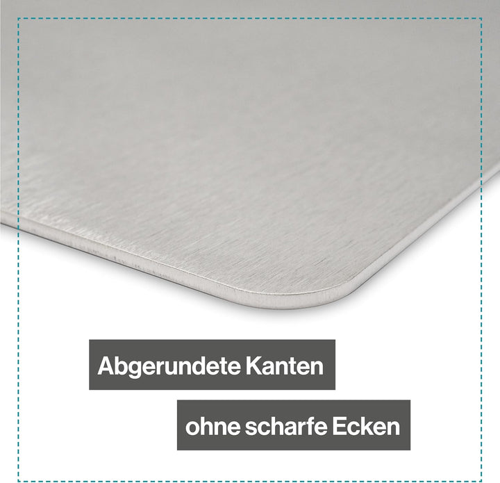 Edelstahl Schneidebrett - Für Fleisch, Fisch & Gemüse - Hygienisches Schneidbrett Metall - Stahl Bre