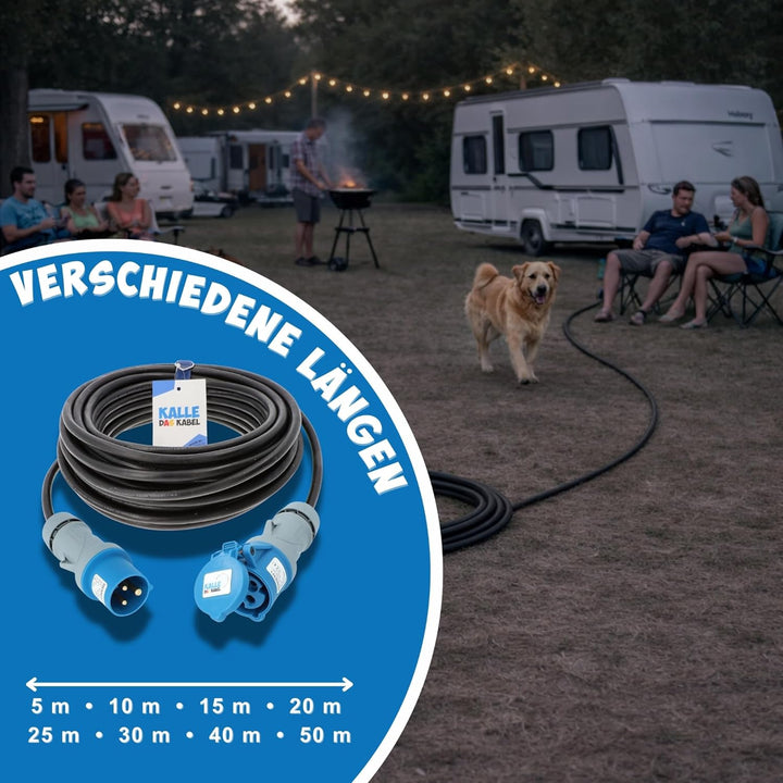 CEE-Verlängerungskabel Campingkabel Wohnmobil-Kabel Caravan-Leitung H07RN-F 3G 2,5mm² 30 Meter von K