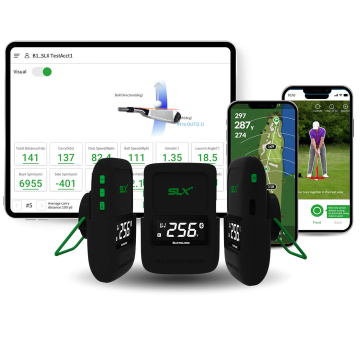 Second Chance Swing Logic SLX Hybrid Mini – Tragbarer Golf-Launch-Monitor mit Ball- & Schlägerdaten,