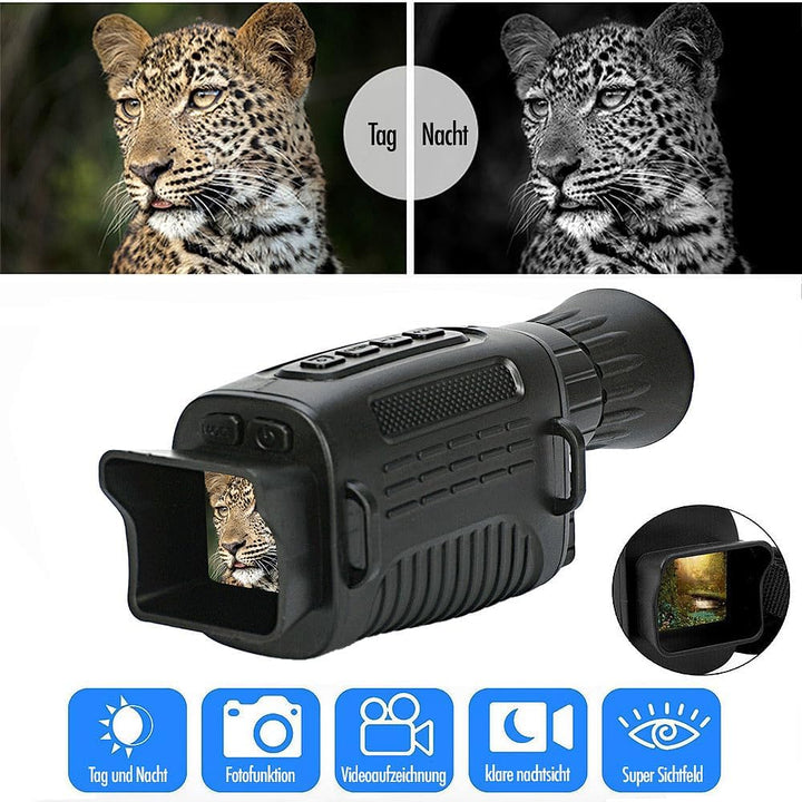 Zavarius Infrarotkamera: Monokulares Infrarot-Nachtsichtgerät, Sicht bis 300 m, Full-HD-Kamera (Wild
