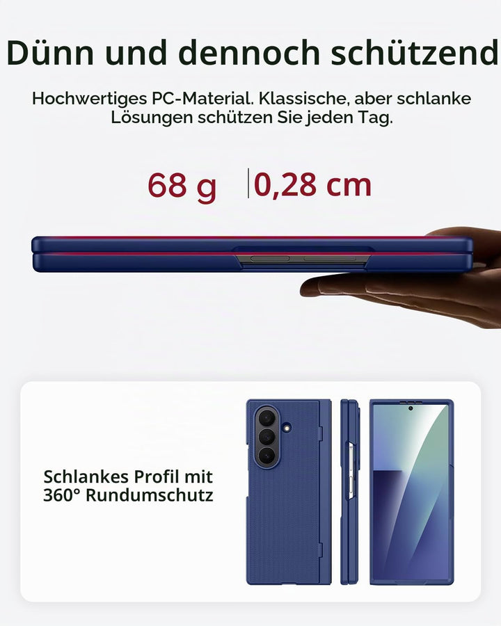 Miimall Kompatibel mit Samsung Galaxy Z Fold 7 Hülle mit Displayschutz, [Tragbarer Ständer] Kratzfes