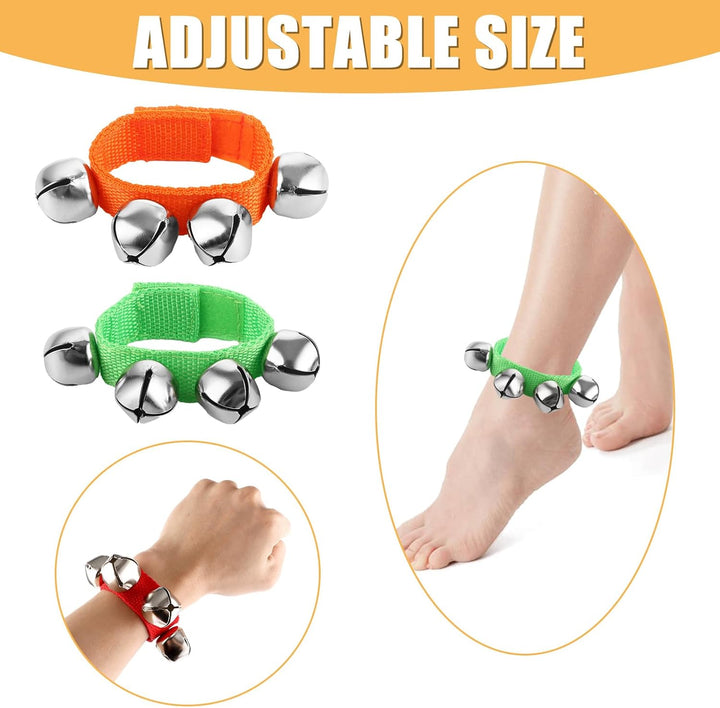 STARVAST 18 Stück Handgelenk Glocken,6 Farben Glocken Armbänder,Glockenband Set,Percussion Spielzeug