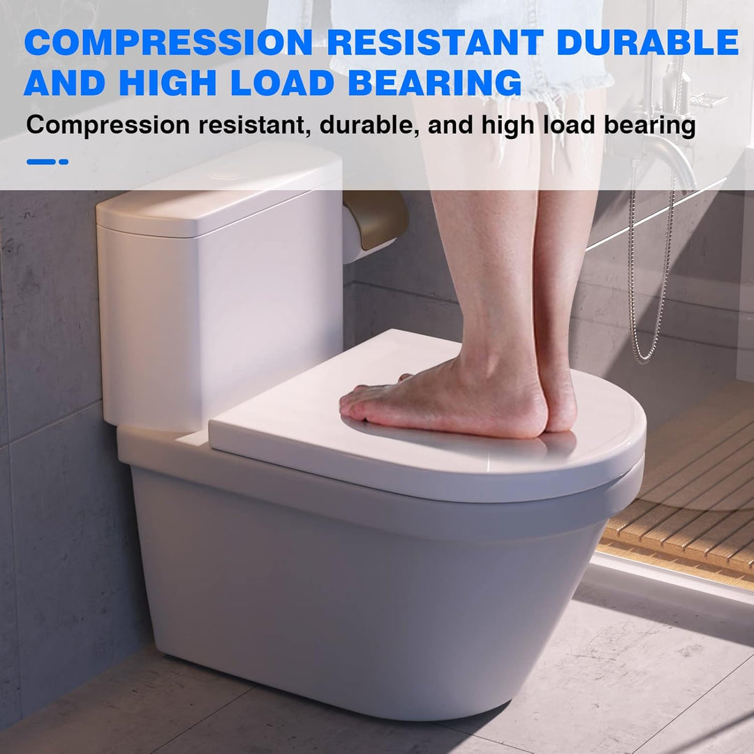 WC-Sitz D-Form Luxus Weiss Absenkautomatik Toilettendeckel Ergonomisches Design mit Quick Release Sc