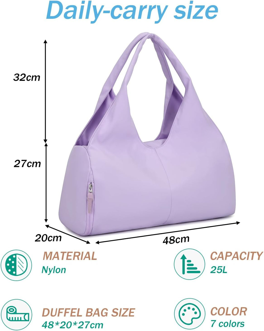 Reisetasche Sporttasche Damen Handgepäck mit Schuhfach & Nassfach Trainingstasche kleine Sport Tasch