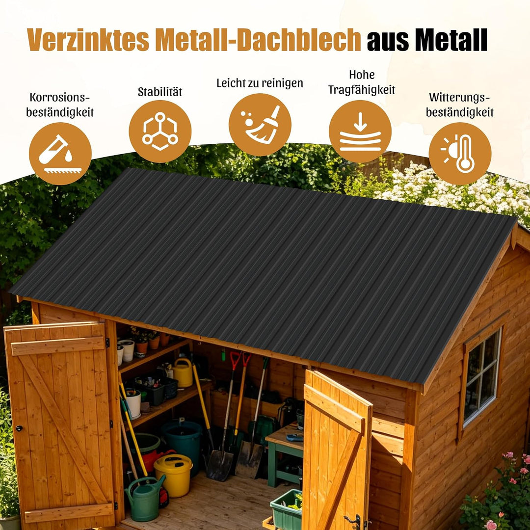 26 Stück Profilblech Verzinkter Stahl – 12 m² Dachblech Set mit Schrauben, UV-beständig, Winterfest