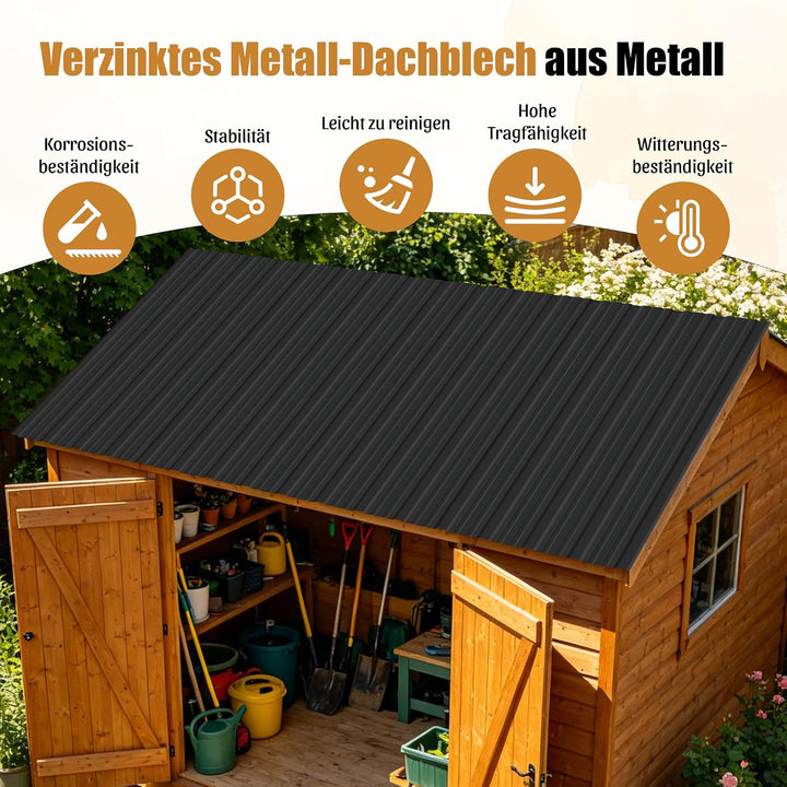 26 Stück Profilblech Verzinkter Stahl – 12 m² Dachblech Set mit Schrauben, UV-beständig, Winterfest