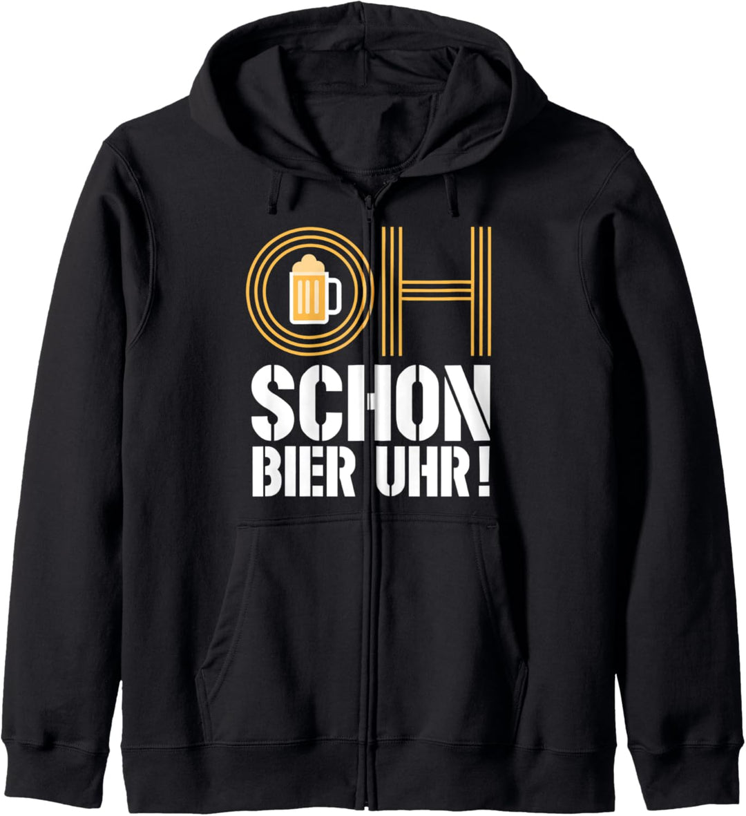 Oh schon Bier Uhr lustig Sauf Uhrzeit vier Uhr Bier trinken Kapuzenjacke