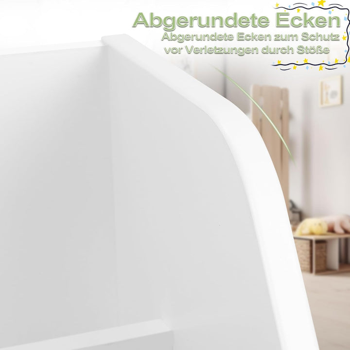 WOLTU Bücherregal Kinder, Kinderregal, weisses Regal Kinderzimmer, mit 5 Fächern, Spielzeugregal, Mo