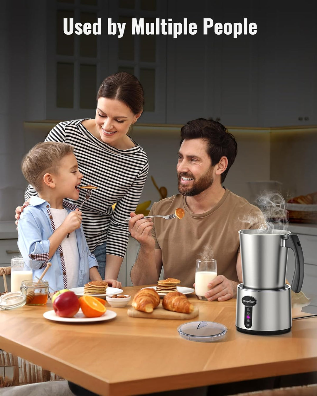 Morpilot Milchaufschäumer Elektrisch, 500ml 650W, Milchschäumer Spülmaschinenfest für Heisser und Ka