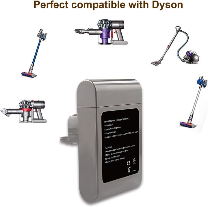 ARyee DC35 Ersatzakkus Kompatibel mit Dyson DC31 DC34 DC35 DC44 DC45 (Typ B Akku) Handstaubsauger, E
