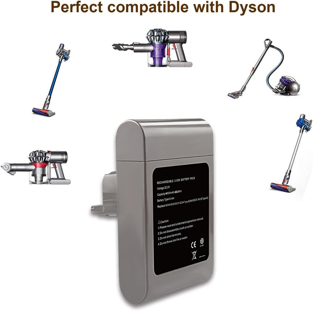 ARyee 4000mAh DC34 Akku kompatibel mit DC31 DC34 DC35 DC44 DC45 Typ B akku, Ersatz für 917083-01 170