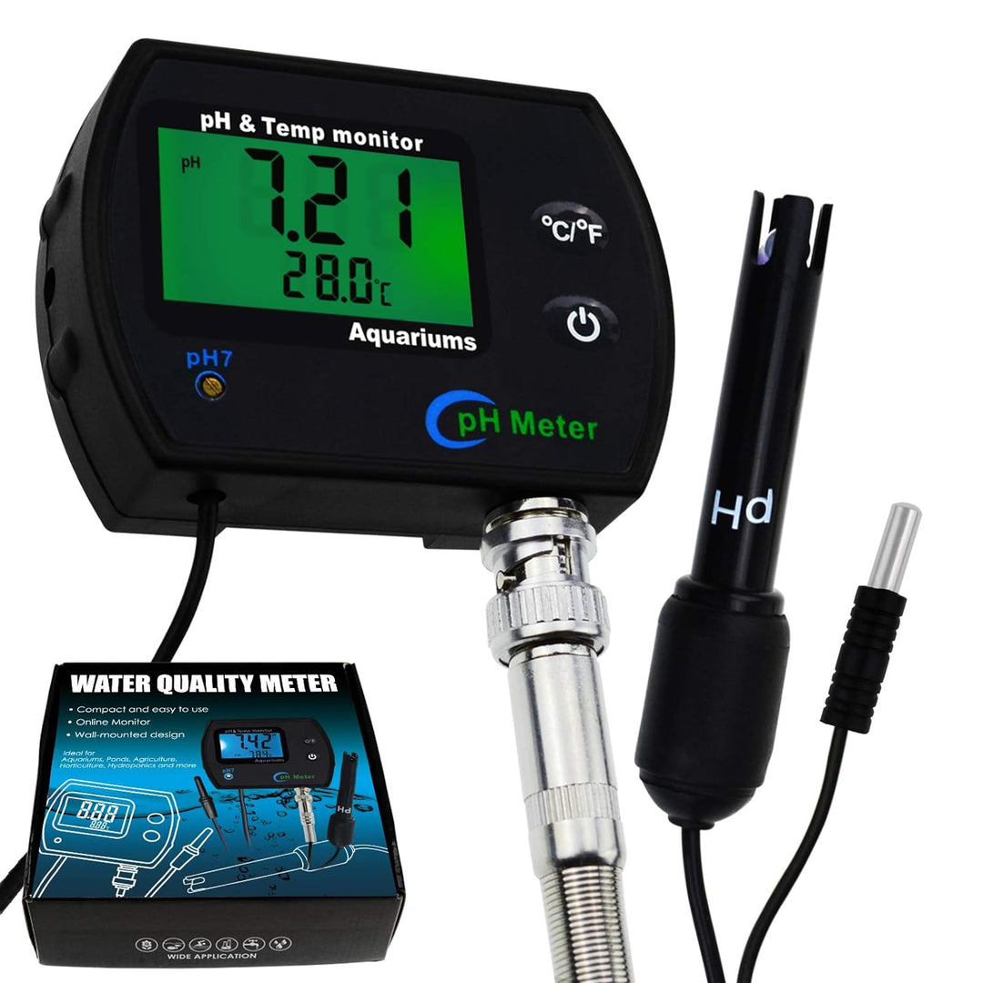 2 in 1 Combo pH & Temperatur Meter Wasser Qualität Prüfer Austauschbar BNC pH Elektrode für Aquarien