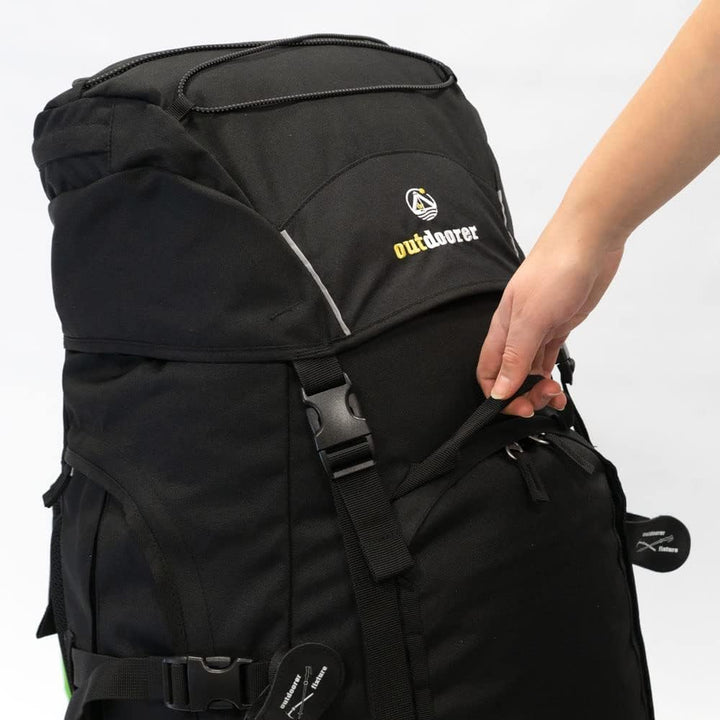outdoorer Schwarzer Reiserucksack Atlantis - grosser Trekkingrucksack in Schwarz, 100% Cordura, Back
