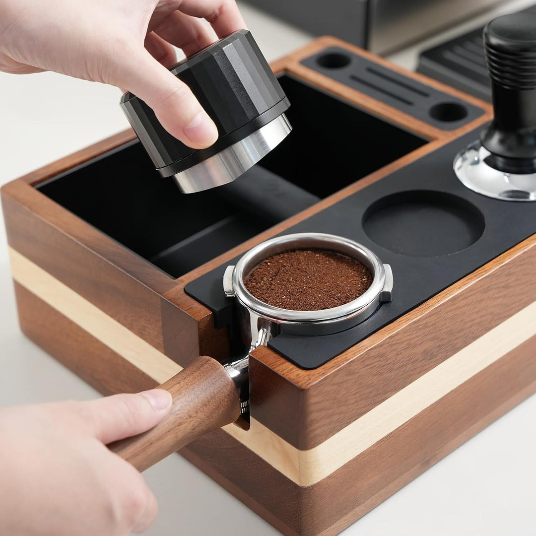Tamper Station für Barista (51-58mm) | Tamperstation mit Klopfbox | kaffe Tamping Station | Barista