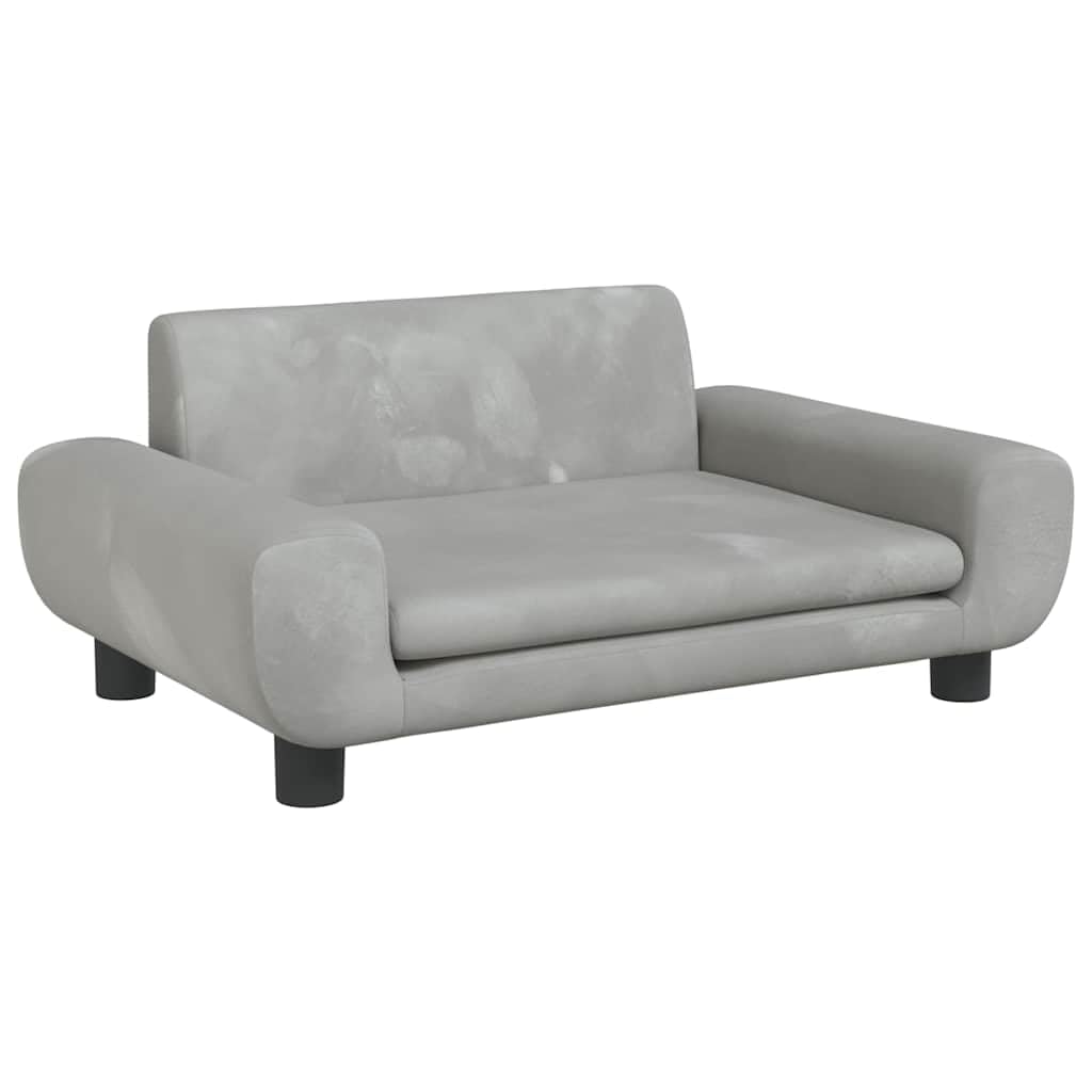 vidaXL Kindersofa Hellgrau 70x45x33 cm Samt 70 x 45 x 33 cm Hellgrau, 70 x 45 x 33 cm Hellgrau