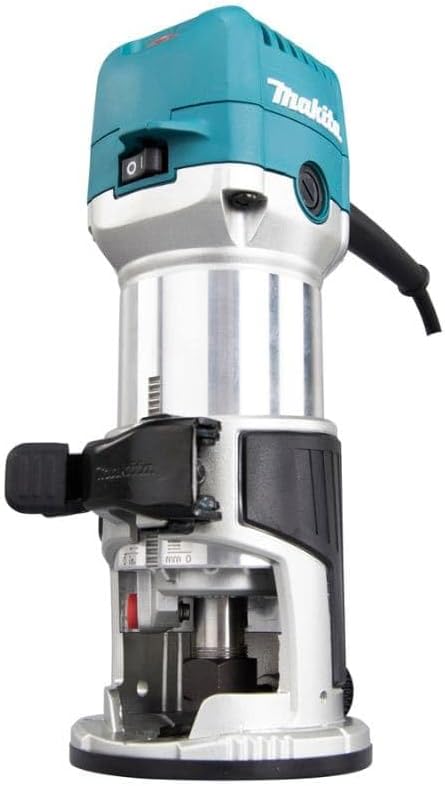 Makita RT0702CJ Fräse und Oberfräse, 710 W, Aluminium, Tauchbasis, Zange Ø8 oder 6 mm im Makpac-Koff