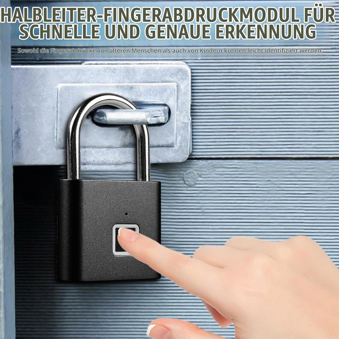Fingerabdruck Schloss, Smart Schloss Wasserdicht, Schlos s mit Fingerabdruck, Vorhängeschloss Finger