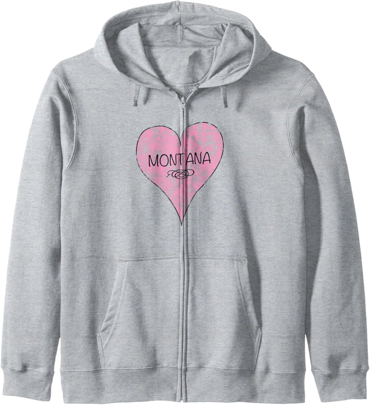 Bundesstaat Montana Retro Vintage Herz Kapuzenjacke