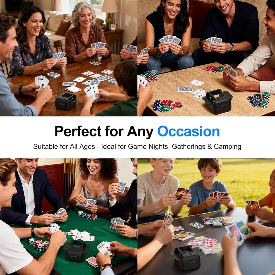 Automatic Card Shuffler|1-2 Deck Electric Card Shuffle Machine|Portable Rechargeable Batteries|for o