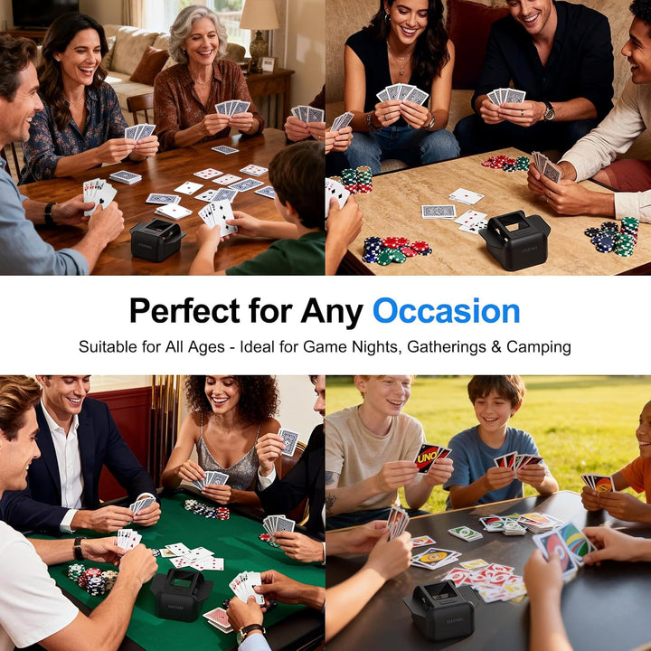 Automatic Card Shuffler|1-2 Deck Electric Card Shuffle Machine|Portable Rechargeable Batteries|for o