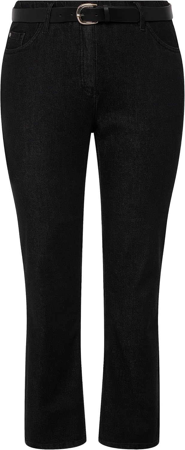 Ulla Popken Damen Basic-Shirt, Rundhals T-Shirt (1er Pack) 23 Schwarz, 23 Schwarz