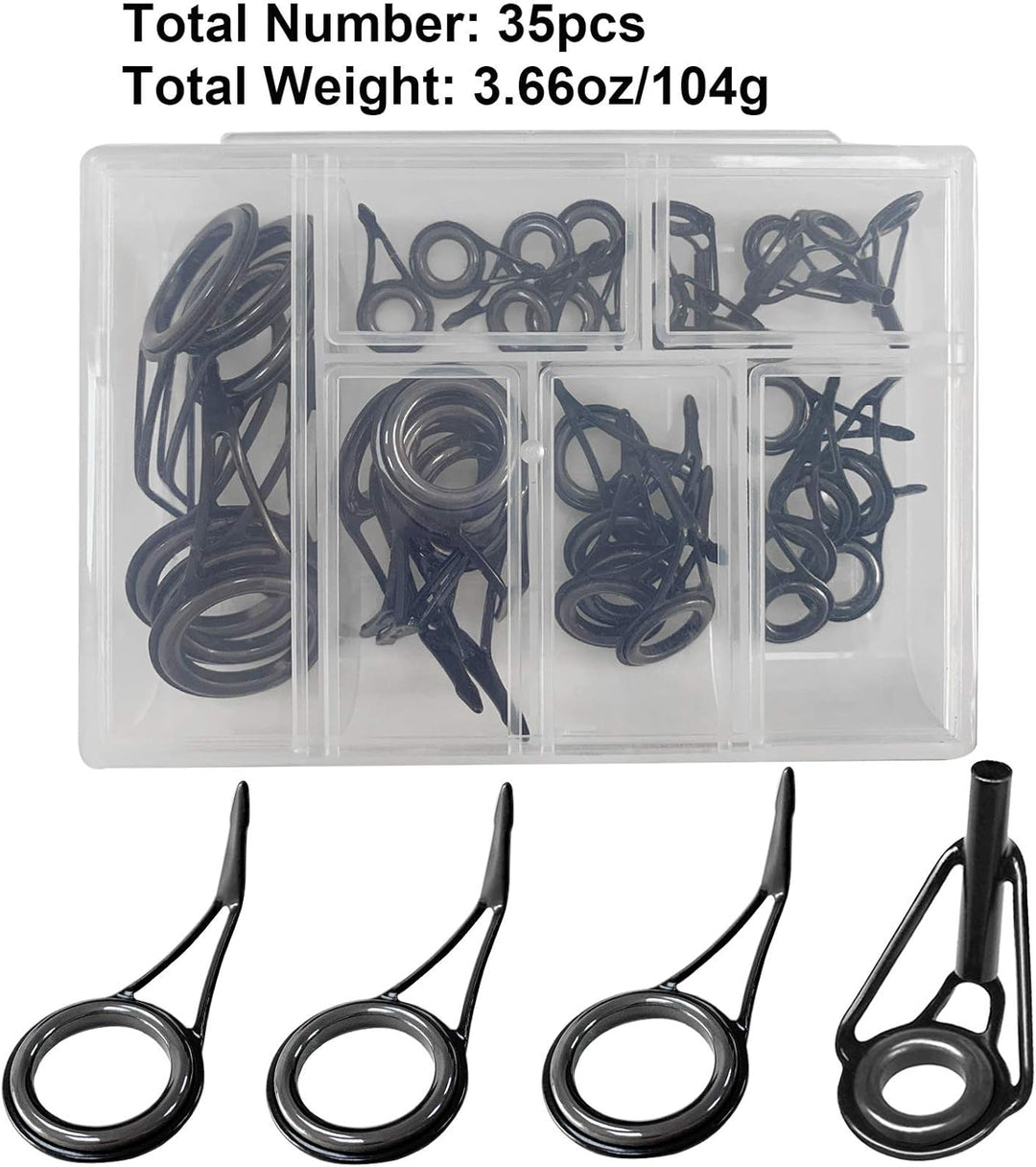 THKFISH Ruten Reparatur Kit Spinn Ruten Reparatur Keramik Edelstahl Carbon Spinnrutenführungen Angel