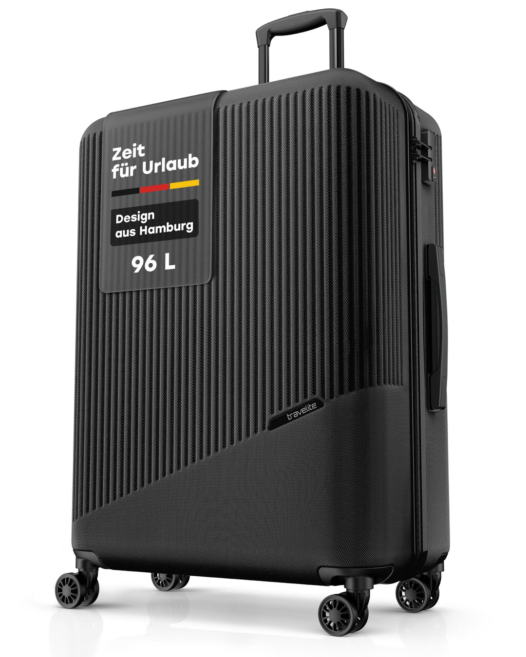travelite 4-Rad Hartschalenkoffer gross 96 Liter, Gepäck Serie BALI: ABS Hartschalen Trolley mit TSA