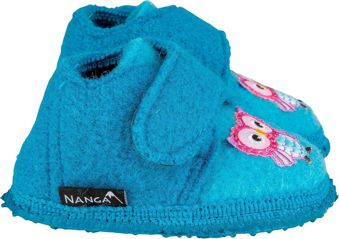 Nanga Mädchen Little Owls Hausschuh 18 EU Türkis, 18 EU Türkis