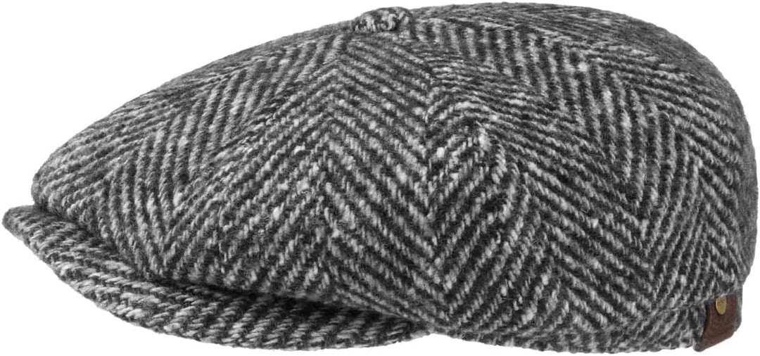 Stetson Herren Schurwoll-Fischgräten-Hutteras-Mütze 61 Schwarz