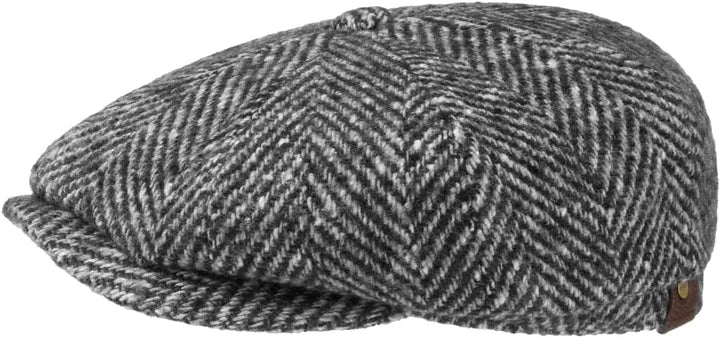 Stetson Herren Schurwoll-Fischgräten-Hutteras-Mütze 61 Schwarz