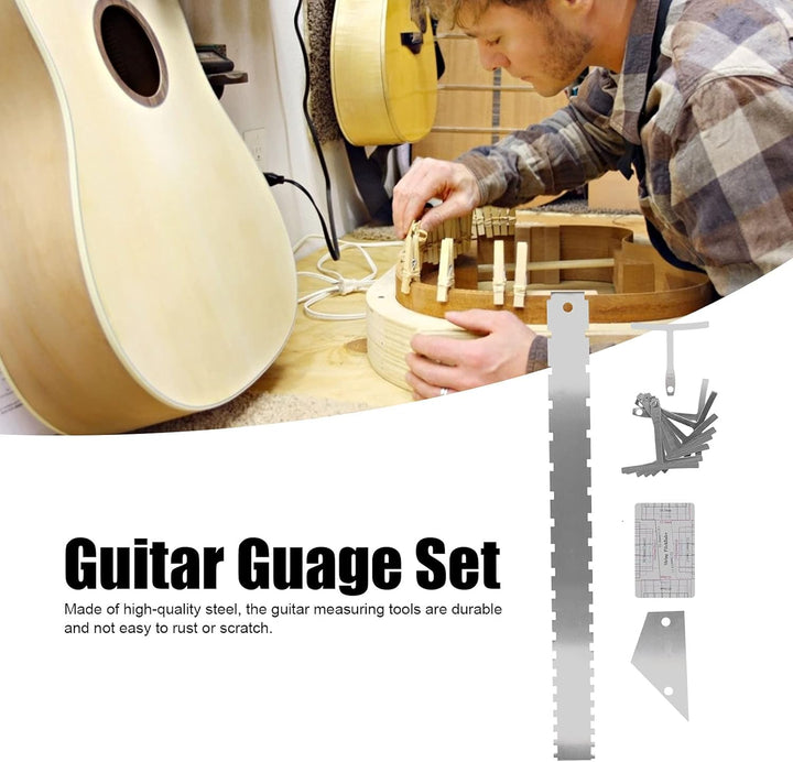 Gitarren-Messwerkzeug-Set, Gitarren-Akkord-Lineal Praktischer Profi zum Messen von Gitarrensaiten fü