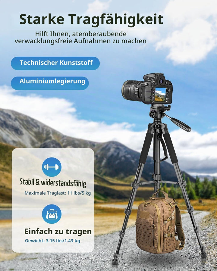 UBeesize 188cm Kamerastativ mit Handyhalterung und Fernbedienung, Stativständer mit Tragbarer Tasche
