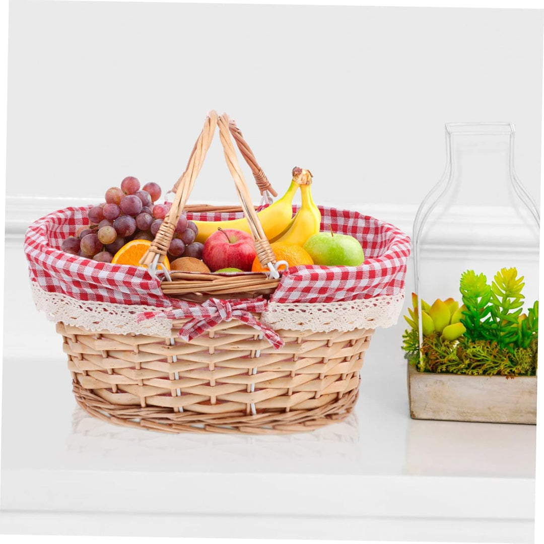 BESPORTBLE Picknickkorb Roter Korb Seegras Wäschekorb Aus Korbgeflecht Spielzeugkorb Für Hunde Klein
