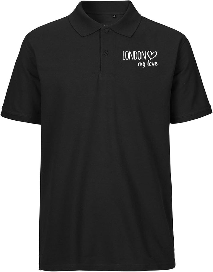 Huuraa Herren Polo Shirt London My Love Bio Baumwolle Fairtrade Oberteil Grösse S-3XL für alle Fans