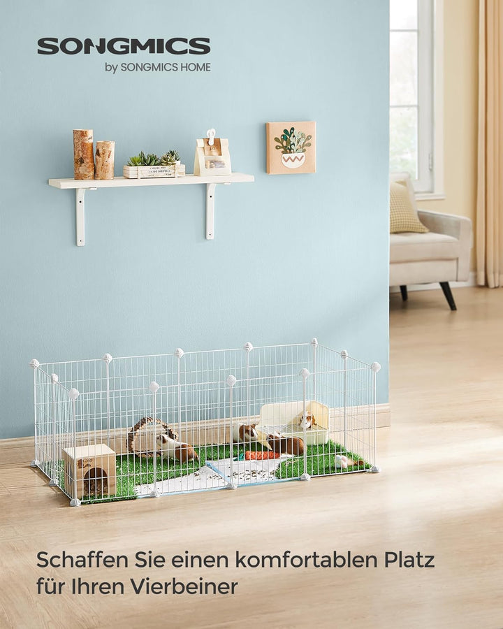 SONGMICS Freilauf, DIY-Kleintiergehege, KleintierkÄfig, Welpenauslauf, Kaninchen, Meerschweinchen, M