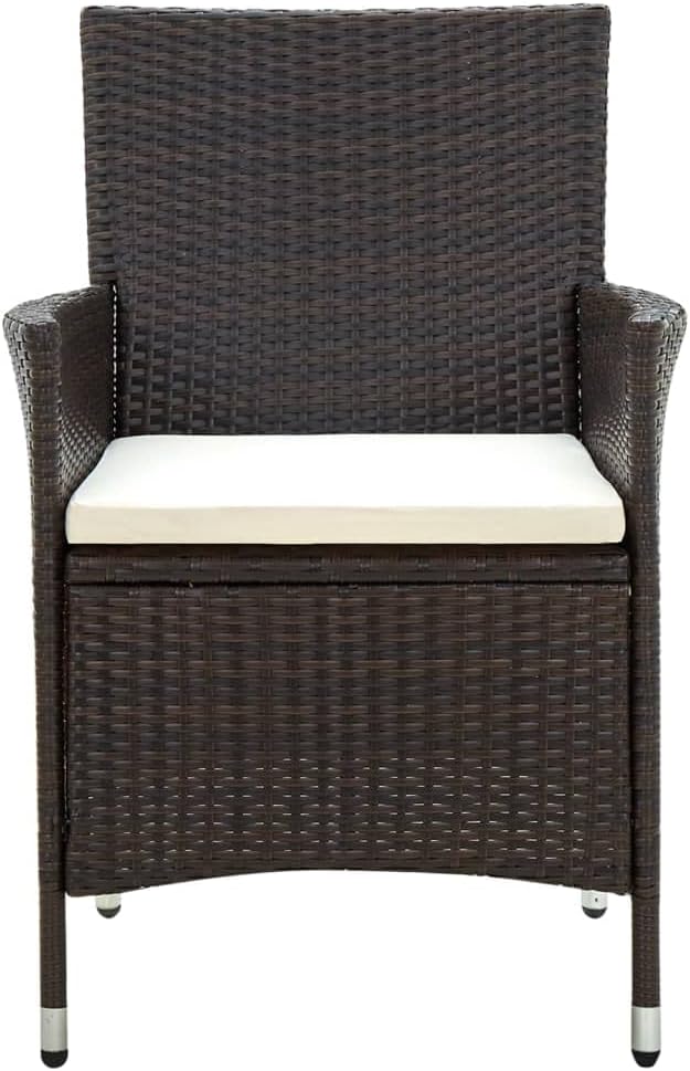 vidaXL Gartenstühle mit Sitzpolster 4 Stk. Poly Rattan Braun
