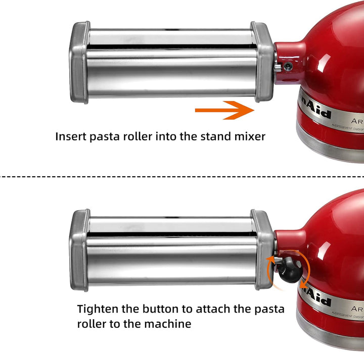 Gdrtwwh Nudelroller & Spaghettischneider Aufsätze Set für KitchenAid Standmixer/PHISINIC Standmixer,