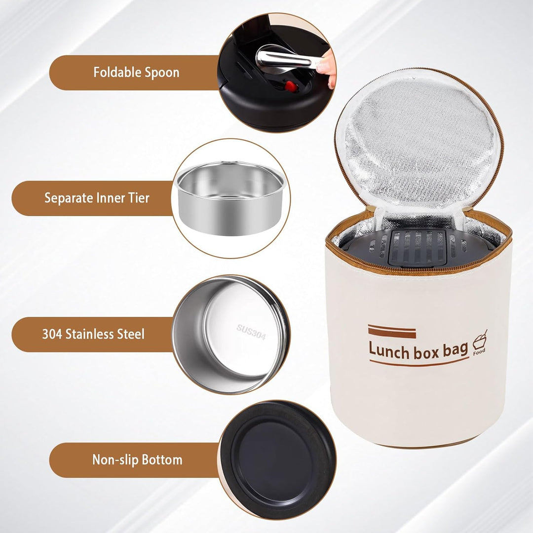 Thermobehälter für Essen 1200ml, 304 Edelstahl Wärmebehälter für Speisen, Thermos-lebensmittelbehält