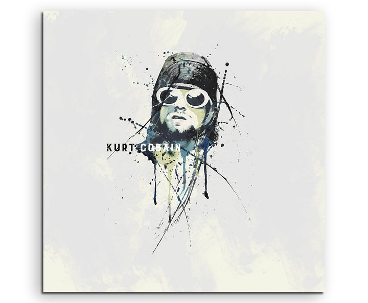Paul Sinus Art Kurt Cobain II 60x60cm Keilrahmenbild Kunstbild Aquarell Art Wandbild auf Leinwand fe