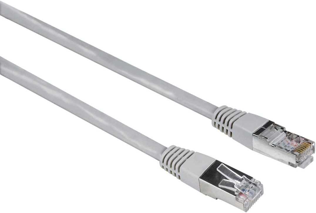 Hama 00200921 RJ45 Netzwerkkabel, Patchkabel Cat 5e F/UTP, 30 m, Grau, PVC-Mantel, verdrillt, paarwe