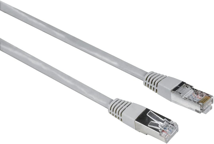 Hama 00200921 RJ45 Netzwerkkabel, Patchkabel Cat 5e F/UTP, 30 m, Grau, PVC-Mantel, verdrillt, paarwe