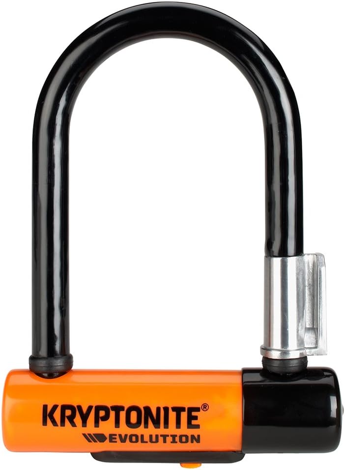 Kryptonite Evolution Mini-5 Fahrradschloss, Orange, 8 x 14 cm & Schlaufenkabel Krypto Flex 213 cm, ⌀