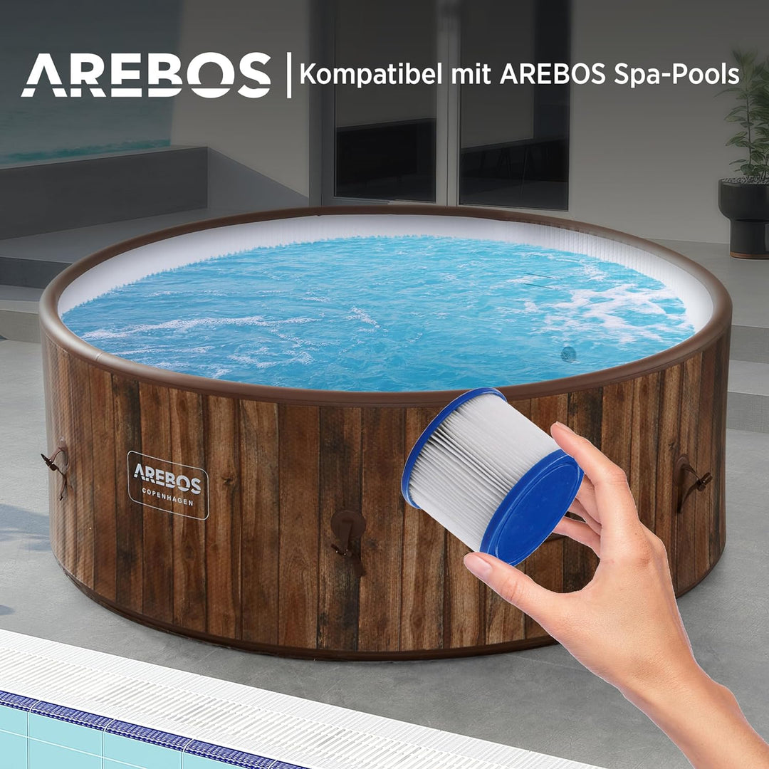 Arebos Filterkartusche Spa Whirlpool | Poolfilter kompatibel Spa Pools | Ersatz Filter aufblasbare P
