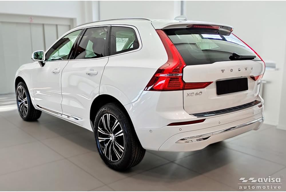 Avisa Schwarz Edelstahl Heckstossstangenschutz kompatibel mit Volvo XC60 II 2017-2021 & Facelift 202