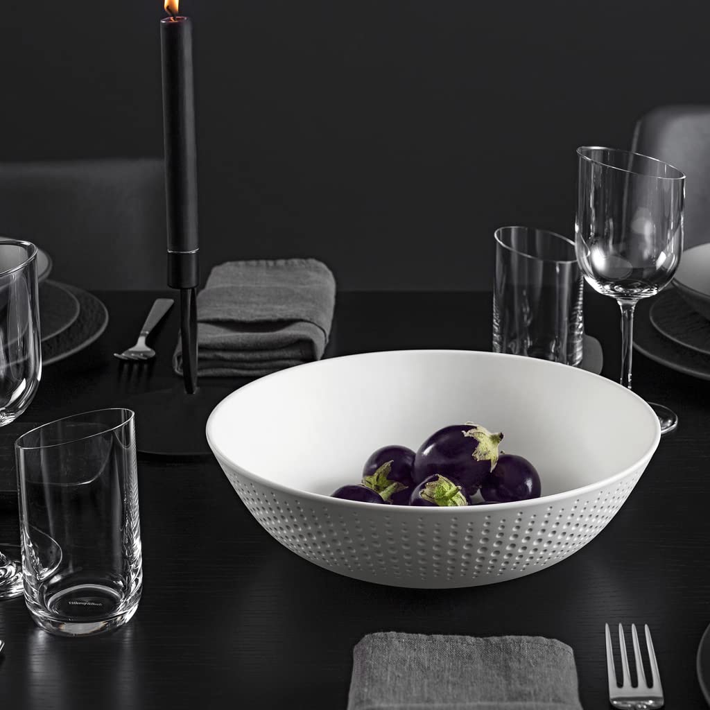 Villeroy und Boch - Manufacture Collier Blanc Deko-/Obstschale, formschöne Schale für Obst und Dekor