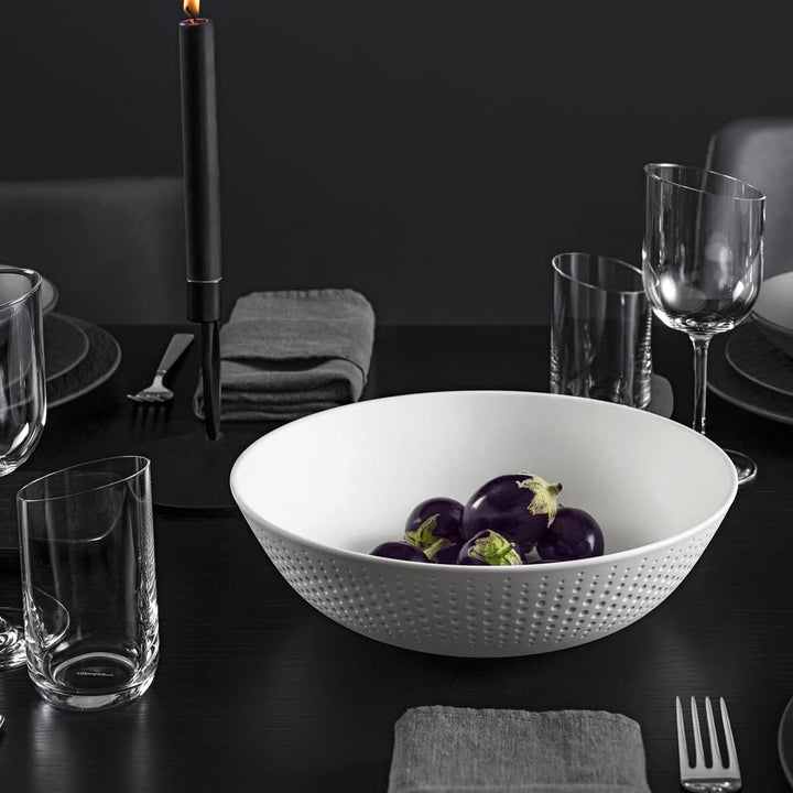 Villeroy und Boch - Manufacture Collier Blanc Deko-/Obstschale, formschöne Schale für Obst und Dekor