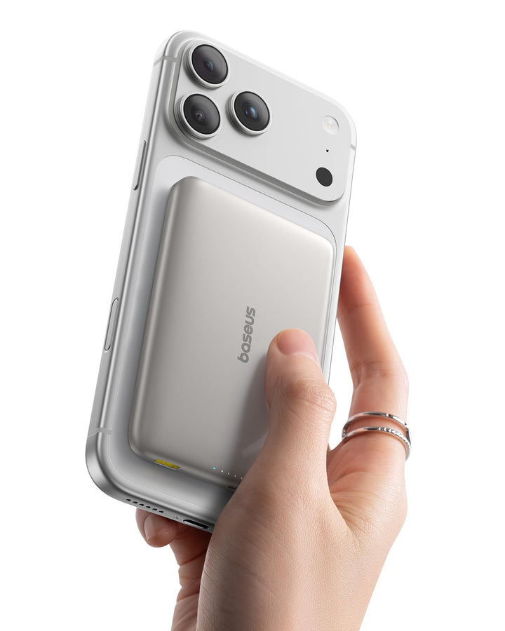 Baseus Picogo AM41 Power Bank, 10000mAh Qi2 Magsafe Powerbank 15W Wireless, Ultra Slim, PD 27W Schne