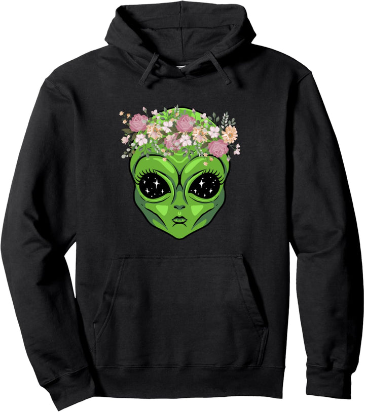 Alien Blumen UFO Weltraum Geschenk - Ausserirdischer Pullover Hoodie